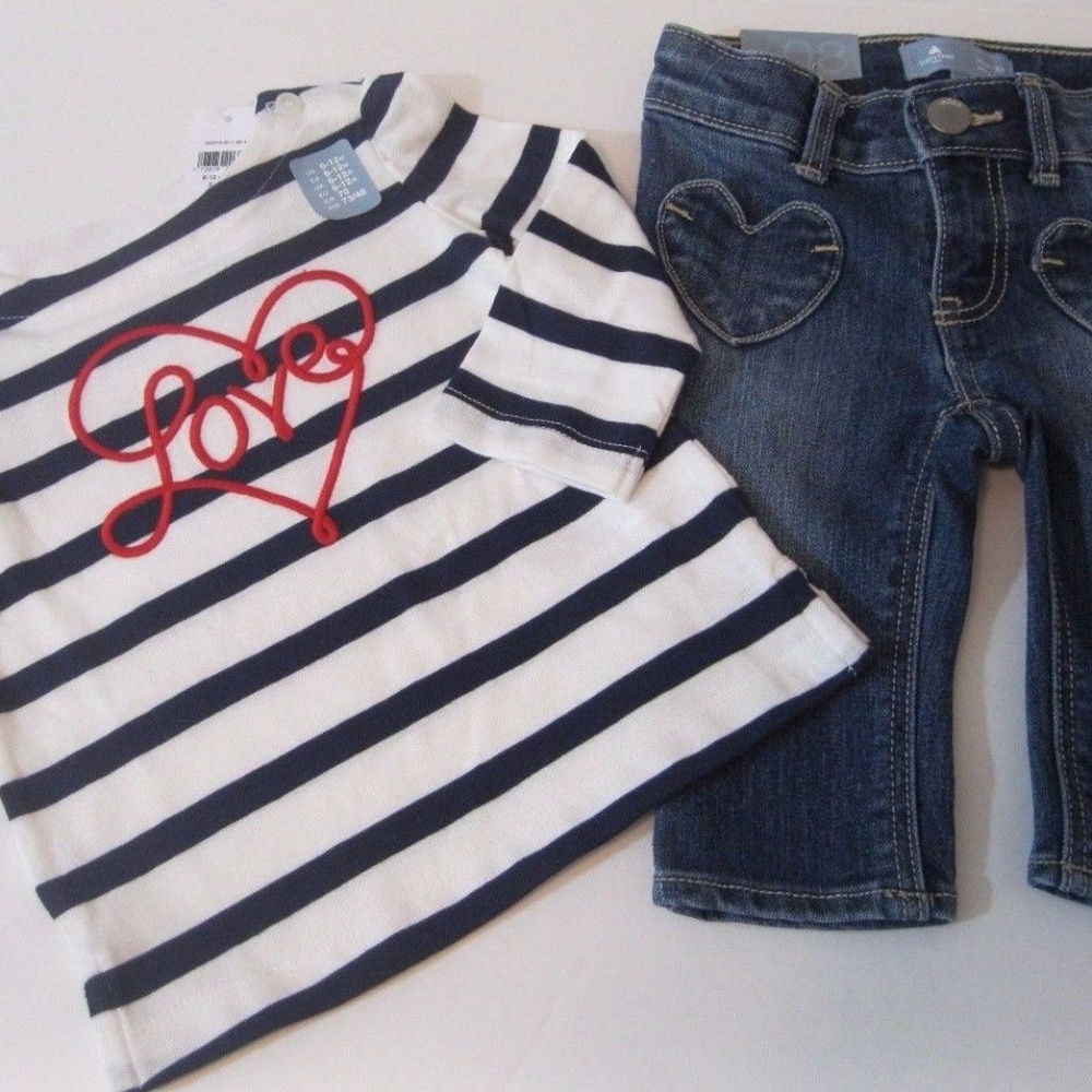 BabyGap Girl's Jeans Top Long Sleeve Outfit 6-12M